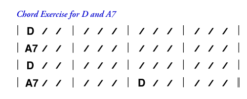 D to A7 Example Chord Progression